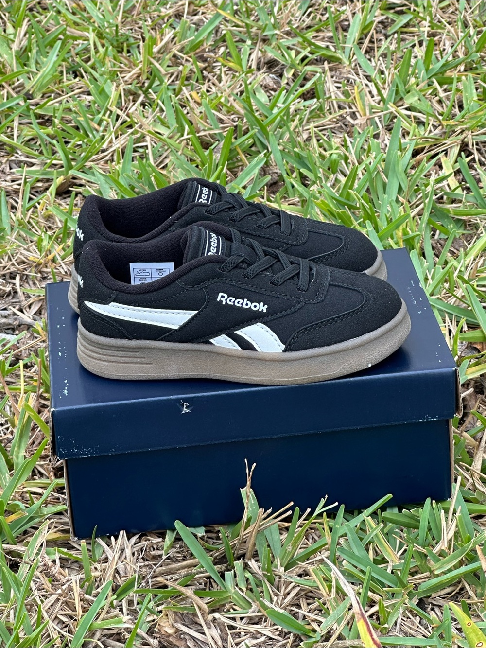 Reebok Kids Black and White Low-Top Sneakers